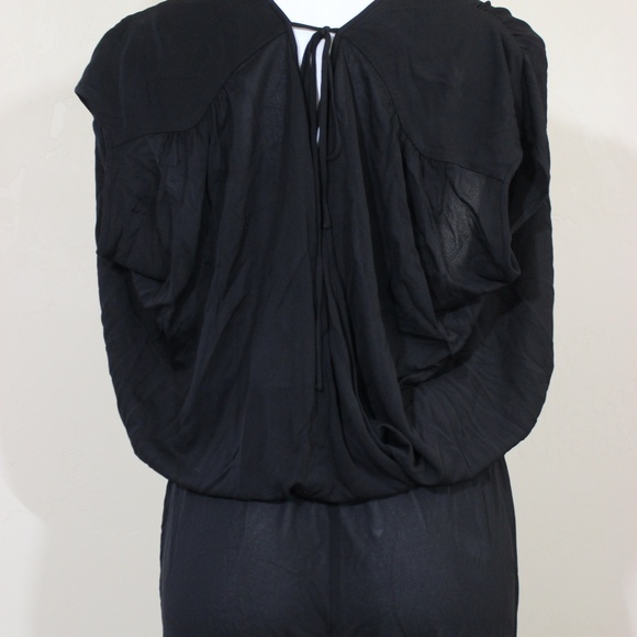 Halston Jumpsuit V Neck Sleeveless Slim Viscose - Picture 5 of 6